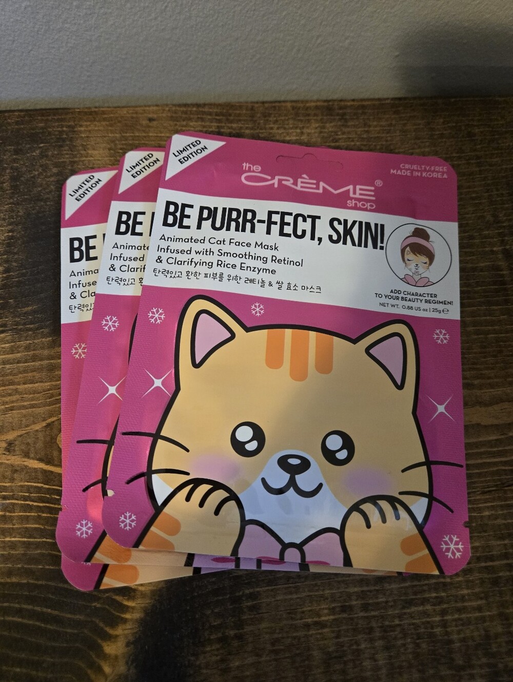Set Of 3 The Creme Shop Be Purr-fect Skin Face Masks